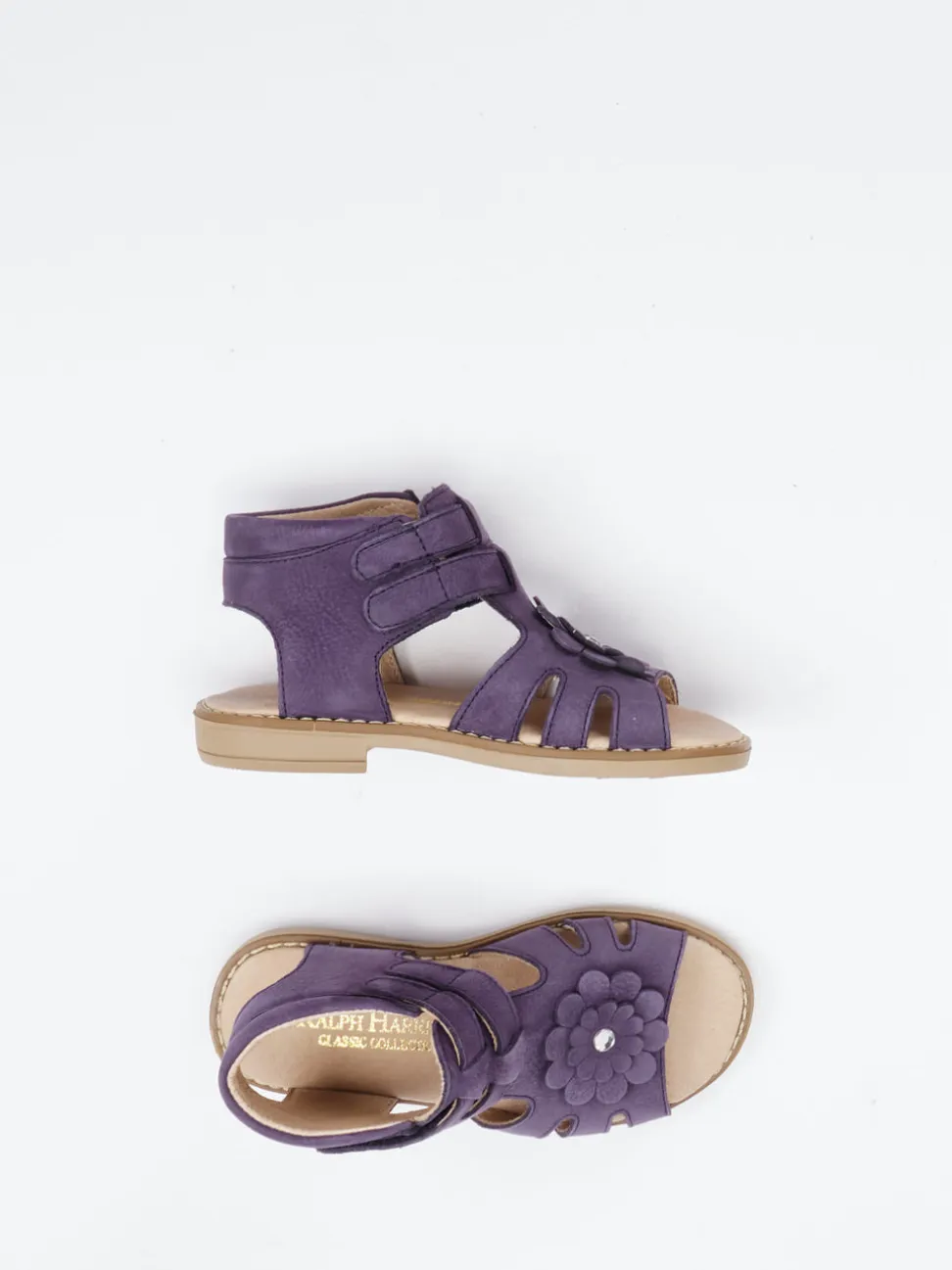 Ralph Harrison Classic – Mädchensandale aus Nubukleder Violett