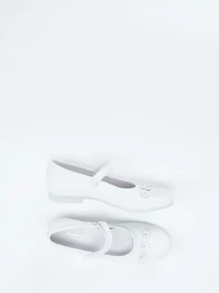 Ralph Harrison Classic – Mary Jane Ballerinas aus Kalbleder Weiß