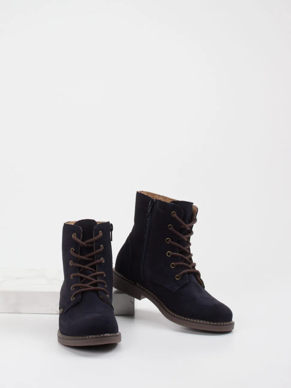 Ralph Harrison Classic – Schnürboots aus Veloursleder Dunkelblau