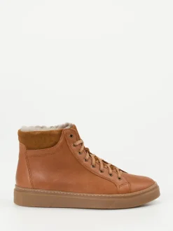 Ralph Harrison Country – High-Top Sneaker aus Fettleder Cognac
