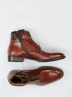 Ralph Harrison Edition – Schnürstiefeletten aus Kalbleder cognac