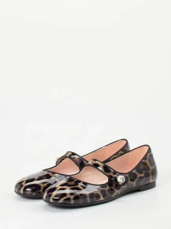 RAS – Mary Janes aus geprägtem Leder mit Leopardmuster