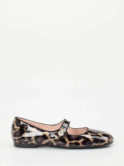 RAS – Mary Janes aus geprägtem Leder mit Leopardmuster