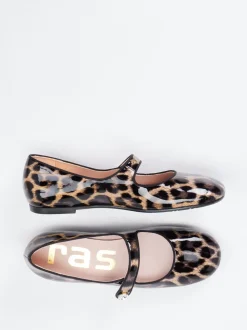 RAS – Mary Janes aus geprägtem Leder mit Leopardmuster