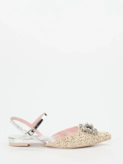 RAS – Slingback-Ballerinas aus Bastgeflecht Beige