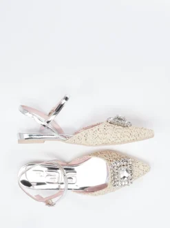 RAS – Slingback-Ballerinas aus Bastgeflecht Beige