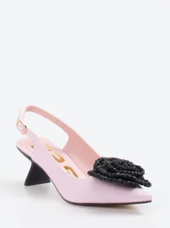 RAS – Slingback-Pumps aus Textil in Pastellrosa