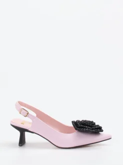 RAS – Slingback-Pumps aus Textil in Pastellrosa