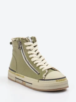 Rebecca White – High-Top Sneaker aus Lammleder grün