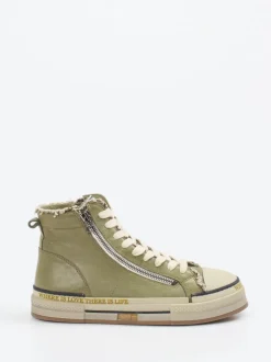 Rebecca White – High-Top Sneaker aus Lammleder grün