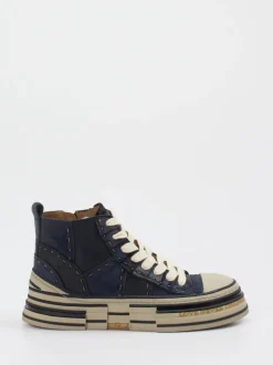 Rebecca White – High-Top Sneaker aus Veloursleder blau