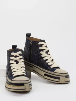Rebecca White – High-Top Sneaker aus Veloursleder blau