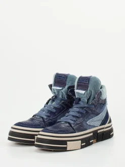 Rebecca White – High-Top Sneaker aus Kalbleder blau