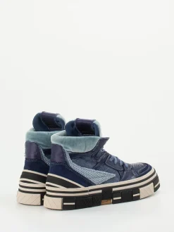 Rebecca White – High-Top Sneaker aus Kalbleder blau