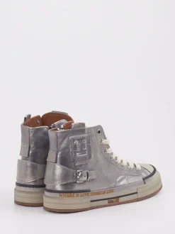 Rebecca White – High-Top Sneaker aus Metallicleder silber