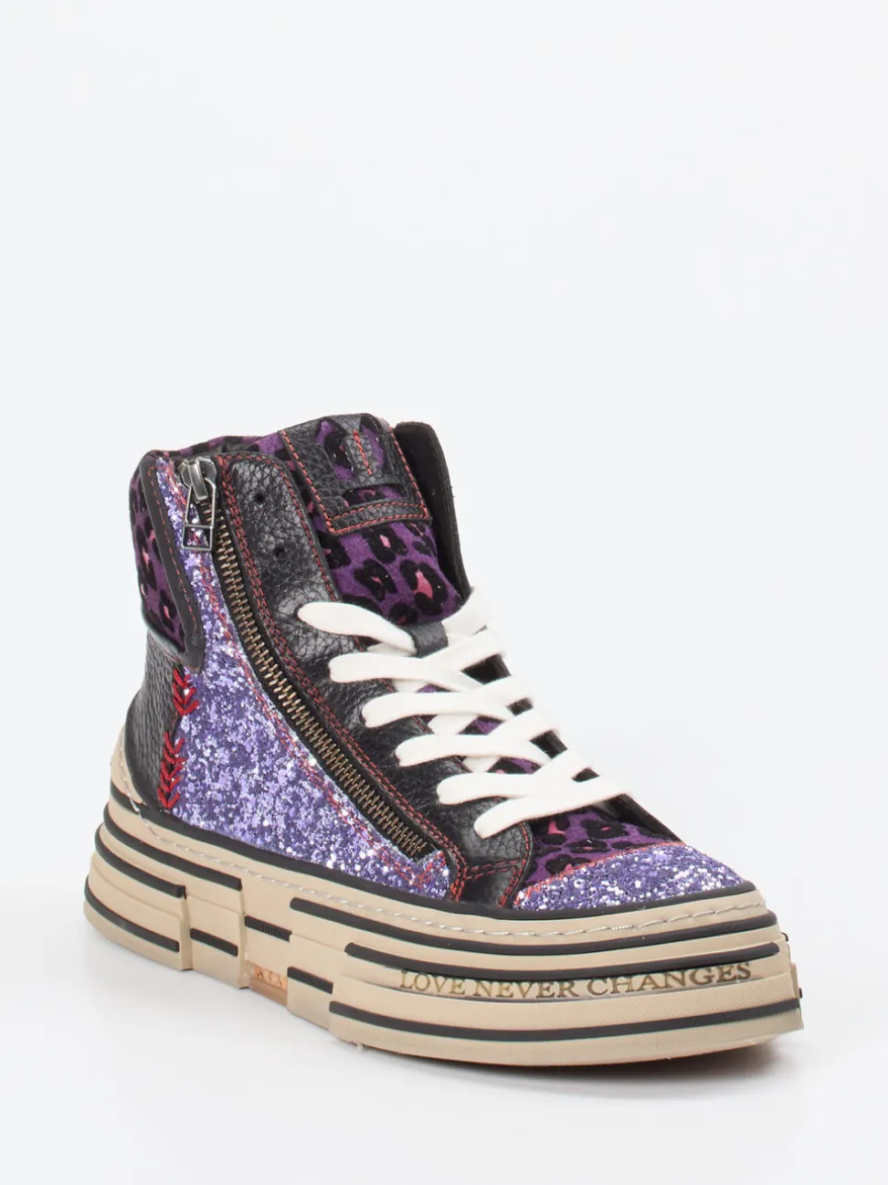 Rebecca White – High-Top Sneaker aus Metallic mit Glitzer