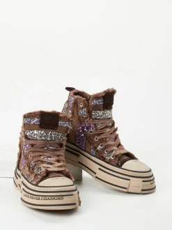 Rebecca White – High-Top Sneaker aus Textil mit Glitzer