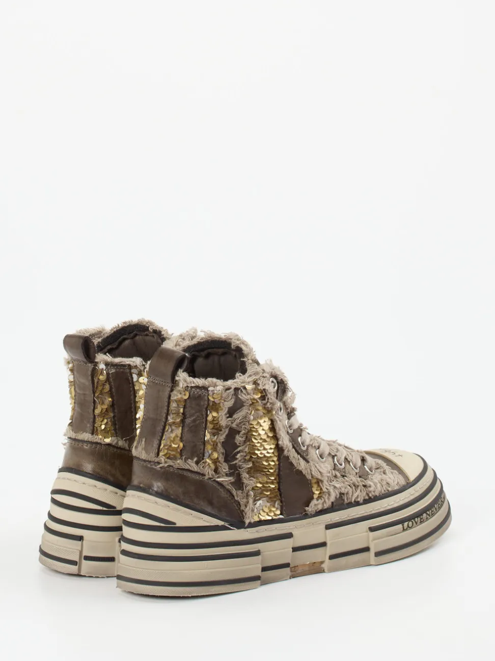 Rebecca White – High-Top Sneaker aus Textil mit Pailletten
