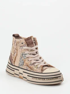Rebecca White – High-Top Sneaker aus Textil mit Glitzer