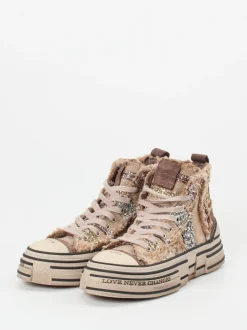 Rebecca White – High-Top Sneaker aus Textil mit Glitzer