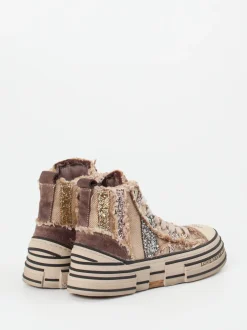 Rebecca White – High-Top Sneaker aus Textil mit Glitzer