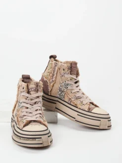 Rebecca White – High-Top Sneaker aus Textil mit Glitzer