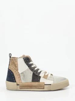 Rebecca White – High-Top Sneaker aus Veloursleder Patchwork