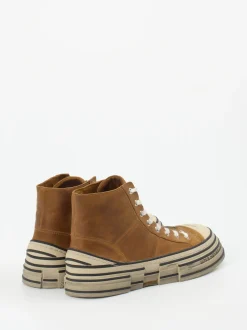 Rebecca White – High-Top Sneaker aus Veloursleder cognac