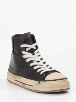 Rebecca White – High-Top Sneaker aus Leder schwarz
