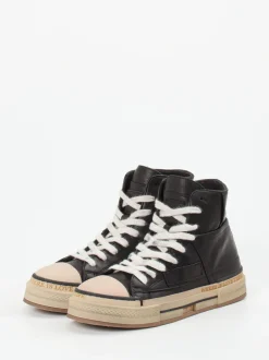 Rebecca White – High-Top Sneaker aus Leder schwarz