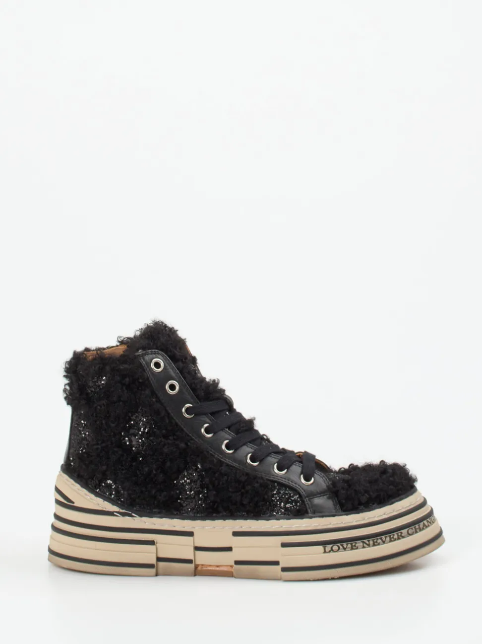 Rebecca White – High-Top-Sneaker aus Textil in Schwarz