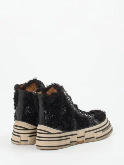 Rebecca White – High-Top-Sneaker aus Textil in Schwarz