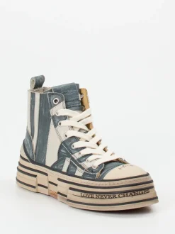 Rebecca White – High-Top-Sneaker aus Leder blau