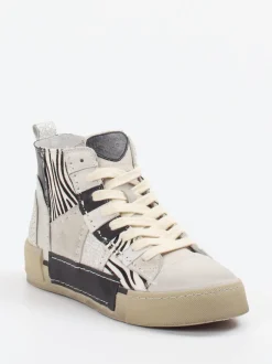 Rebecca White – High-Top-Sneaker aus Veloursleder Zebra-Print