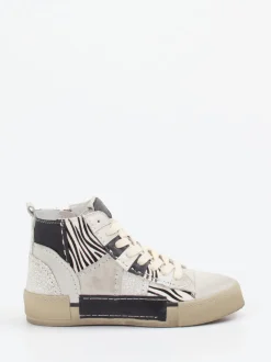 Rebecca White – High-Top-Sneaker aus Veloursleder Zebra-Print