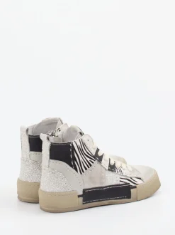 Rebecca White – High-Top-Sneaker aus Veloursleder Zebra-Print