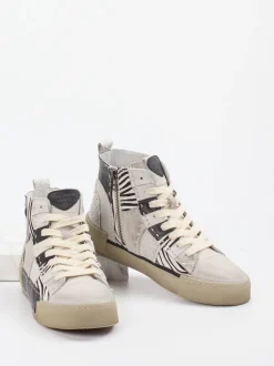 Rebecca White – High-Top-Sneaker aus Veloursleder Zebra-Print