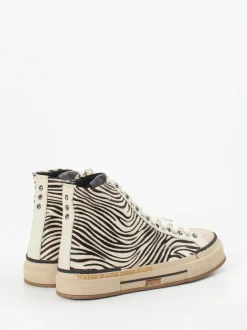 Rebecca White – High-Top-Sneaker aus Fellimitat Zebra-Look