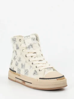 Rebecca White – High-Top-Sneaker aus Textil mit Glitzer