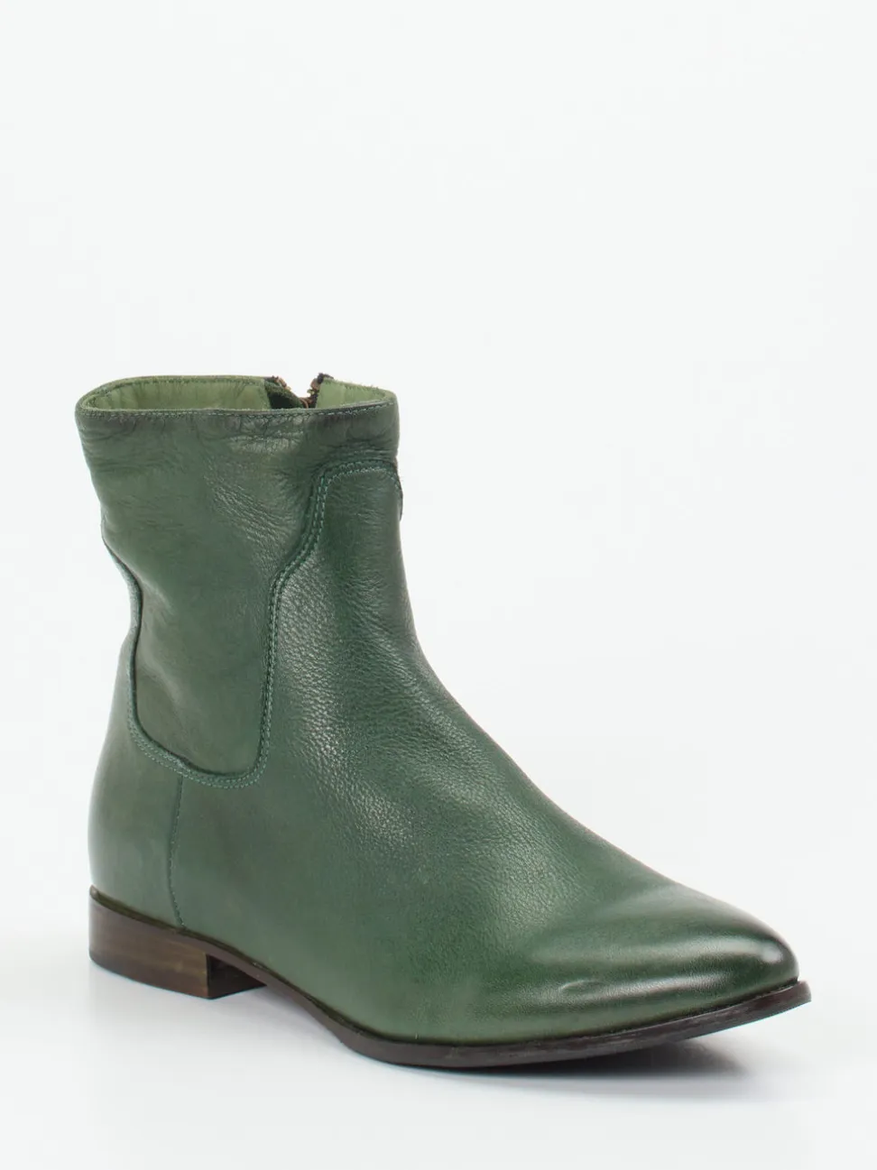 Rebecca White – Stiefelette aus Lammleder tannengrün