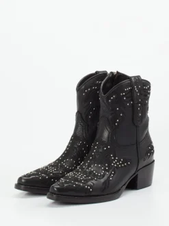Rebecca White – Western-Stiefelette aus Lammleder Schwarz