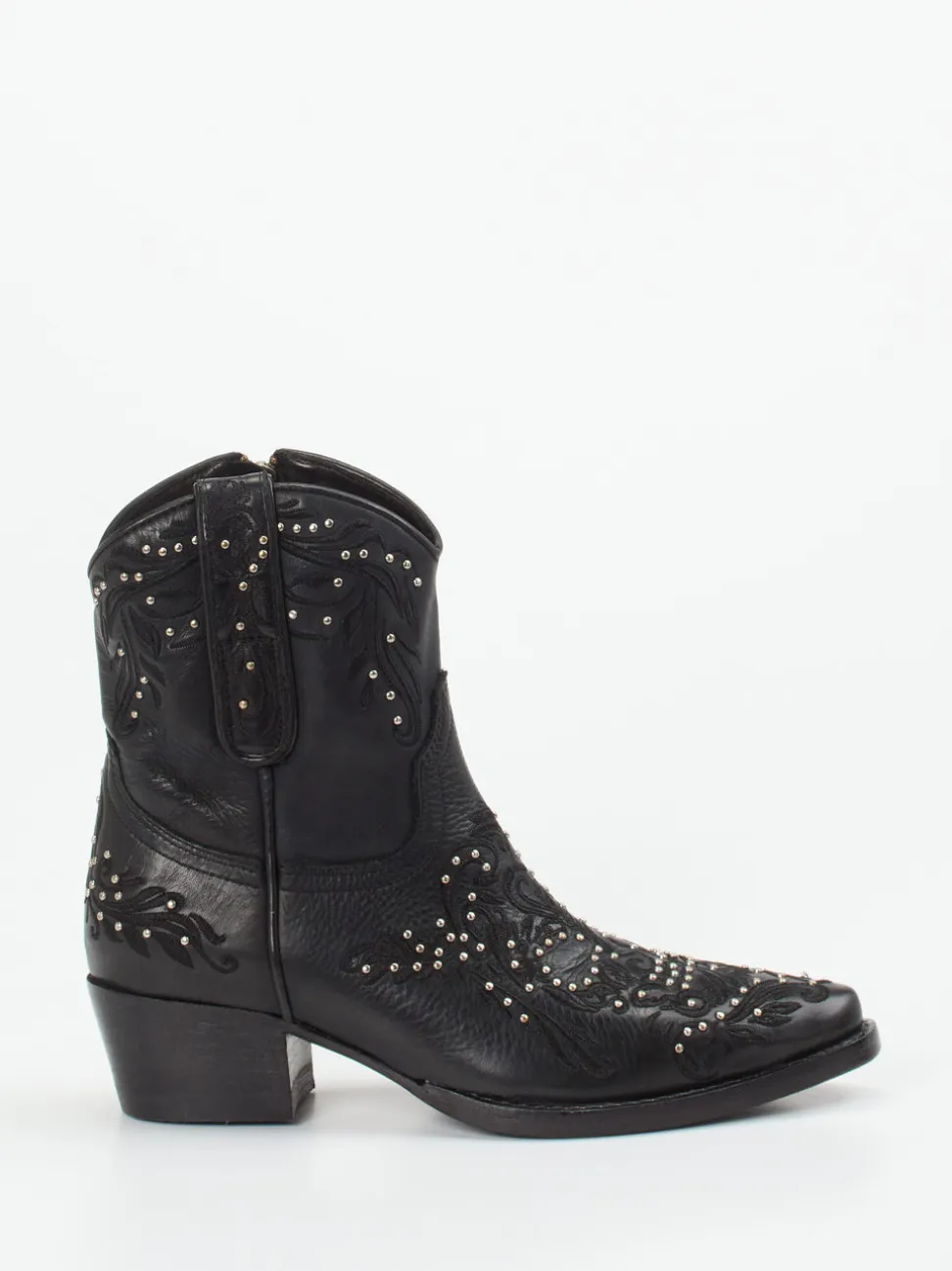 Rebecca White – Western-Stiefelette aus Lammleder Schwarz