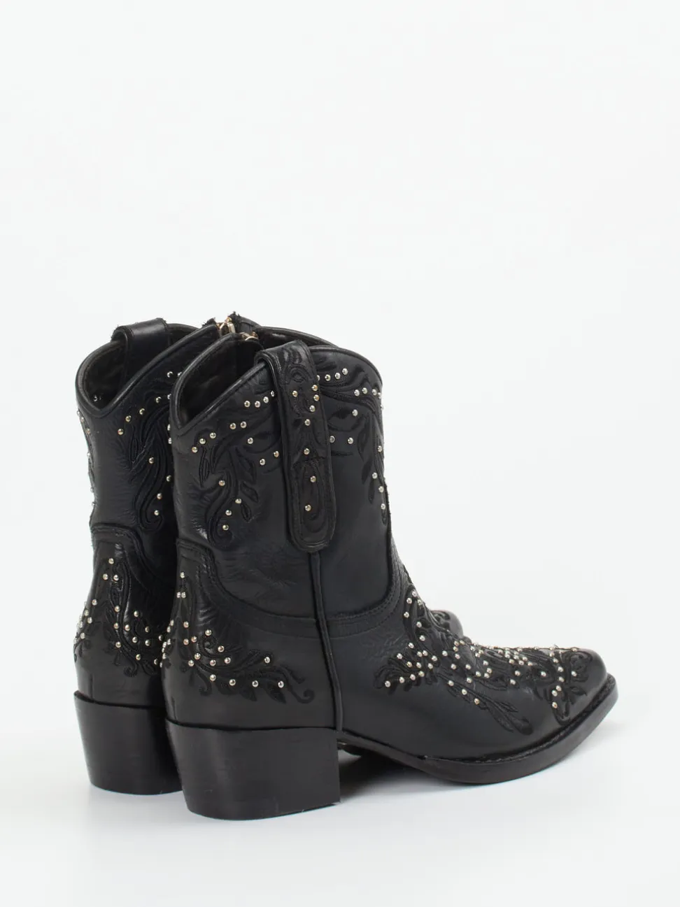 Rebecca White – Western-Stiefelette aus Lammleder Schwarz