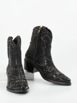 Rebecca White – Western-Stiefelette aus Lammleder Schwarz