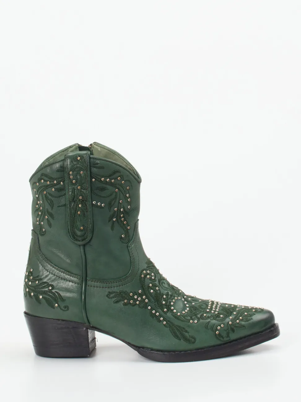 Rebecca White – Western-Stiefelette aus Lammleder grün