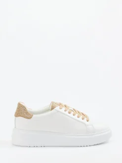 Regarde Le Ciel – Plateau-Sneaker aus Lammleder Weiß
