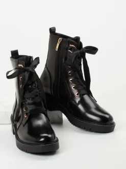 Regarde Le Ciel – Schnürboots aus Kalbleder Schwarz