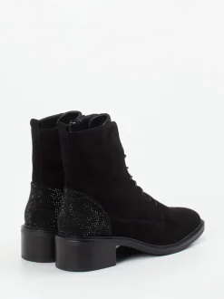 Regarde Le Ciel – Schnürstiefelette aus Veloursleder schwarz