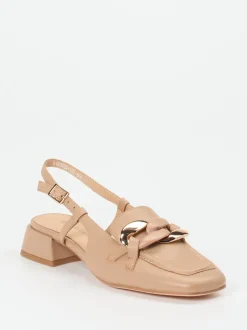 Regarde Le Ciel – Slingpumps aus Lammleder Beigebraun