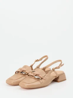 Regarde Le Ciel – Slingpumps aus Lammleder Beigebraun